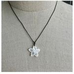 Aloha abalone flower pendant necklace on cord Photo 1