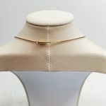 Dainty Green Heart Charm Gold Tone Necklace 12" Vtg Minimalist Photo 3