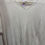 Alya Textured Speckled Knit Twist Front V Neck Top Ivory Size S Made in USA Photo 1