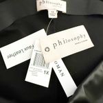 Philosophy | Black Fitted Faux Leather Pants Ponte Knit Back Leggings | Size 1X Photo 5