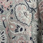 Vintage Mock turtleneck Floral Paisley Sweatshirt Gray Size L Photo 2