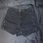 American Apparel Black Shorts Size 28/29 Zippered Sides Photo 4