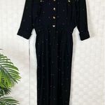 Vintage Escada Black With Hearts Long Sleeve Jumpsuit Size 40 Photo 0