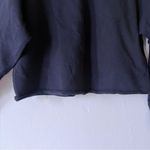 Athleta  Raw Edge French Terry Cropped Sweatshirt Pullover Black Photo 4