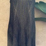 Tiana B. Black and Gold Tinsel Geometric Mini Dress Size 8 Photo 0