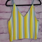Storia  KNIT TIE SHOULDER CROP TANK TOP FESTIVAL BOHO 70S STRIPE MEDIUM Photo 1