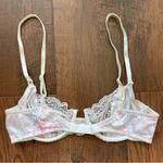 Christian Dior vintage pink floral and white lace bra, 36B Photo 2