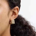 Coach NWT  Women's Signature Quilted Cube Huggie Earrings [sold] Photo 2