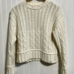 Denim & Supply Ralph Lauren Lucky Brand XS Chunky Cable Knit Fisherman Sweater Crewneck Pullover Ivory Photo 0