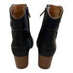 UGG  Black Leather Ankle Booties Block Heel Side Zip Size 6.5 Photo 3