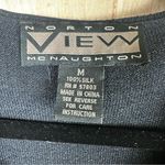 Norton Mcnaughton  Black Embroidered Blouse 100% Silk Photo 3