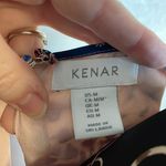 Kenar  Peach Blue Floral‎ Pattern Sleeveless Blouse Button Back Size Medium Photo 4