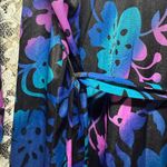 Vintage perfection fit by Roxanne Floral Wrap Blouse beach cover up medium / sm Black Photo 13