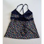 Lands End floral ditsy blue laced back tankini top UPF 50 size 12D No Pads Photo 13