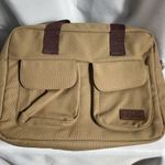 Bella Russo 15" Laptop Duffle Travel Bag Canvas Tote Brown/Tan Shoulder Strap Brown Photo 1