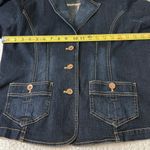 Women’s Bass Jeans Denim Dark Blue LS Jacket Tailored‎ Fit Size Large Photo 5