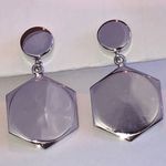 Sperry  Brand Vintage Silver Tone Hexagon Retro Boho Drop Earrings Photo 0