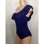 Tommy Bahama New. navy one shouldered swimsuit. Size 12. Retails $159 Photo 5