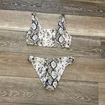 SheIn Swimwear Sz M Black & White Snakeskin Print Bikini Set Top & Bottom Photo 4