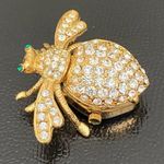 J.O.A. Vintage RIVERS Crystal Pave Queen Bee Watch Brooch Photo 3