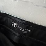 ZARA  Black Faux Leather Skinny Pants Zipper Split Bottom Photo 4