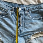 Levi's 501 Light Blue Distressed Jean Shorts cut off summer cowgirl bohochic Photo 4