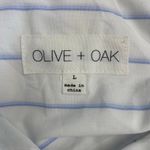 Olive & Oak Olive‎ + Oak Shirt L White Blue Pinstripe Button Down Oversized Blouse Photo 1