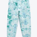 ZARA  Tie Dye Skinny Joggers Pants WHITE/GREEN/BLUE SIZE XS NEW Photo 6
