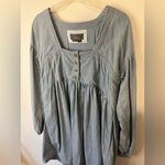 Anthropologie Long-Sleeve Square-Neck Denim Babydoll Mini Dress Size Small Photo 5