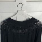 Free People  Spring Valley Black Thermal Lace-Trim Top W-128 Sz Small Photo 9