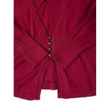 August Silk Red Silk Blend Peplum Sweater Womens M V-Neck Knit Top Photo 3