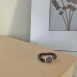 Handmade “Nyxa” Lavender Glass Bead Fidget Ring Seed Bead Spinner Tactile Elastic Boho Photo 5