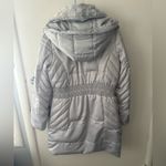 Michael Kors Silver Puffer Coat with Faux Fur Collar Photo 2