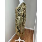 Vintage Nandans Silk Beaded Gold Retro Dress Photo 4