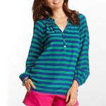 Lilly Pulitzer Lilly‎ Pulitzer Stripe Elsa Pull Over 💯 Silk Blouse. Photo 1
