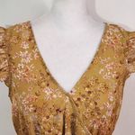 Pink Rose Gold and Pink Floral Blouse NWT Size Small Boho Cropped Top Photo 1