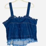 Madewell  Womens Karen Walker Raw-Edged Dark Wash Denim Trianon Top Sz 22/3X NWT Photo 5