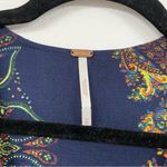 Free People Blue & Green Floral Paisley Balloon Sleeve Tunic Mini Dress XS Photo 4