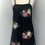 ZARA Trafaluc Womens Black Floral Embroidered Dress Size S Metallic Sleeveless Photo 0