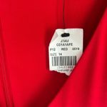 Calvin Klein Wrap Dress Womens Red 14 Ruffled Trim Cap Sleeve V Neck Tie Waist Photo 2