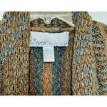 Curio New York Women’s Green Brown Cardigan Knit Sweater Sz M Acrylic Grunge Y2K Size M Photo 2