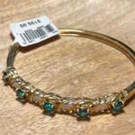 Sterling Silver NWT CR Emerald 14K Gold Over  Bangle Photo 2