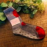 Kate Spade Fuzzy Heart Socks 2-Pack Gray Red Grip Non-Slip Crew Size 4-10 NWT Photo 1