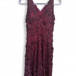 XScape  MADE IN‎ USA BURGUNDY FLOWER PROM FORMAL MAXI DRESS SZ. 4 SMALL NWT Photo 2