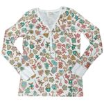 Pink Elephant Women’s Size XS White Gingerbread Print Henley Jogger Pajamas Photo 1