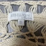 Rebellion  Again Cream Boho Crochet Braided Top Photo 2