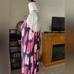 Mary square abstract print spaghetti dress size s racer back rainbow Stripped Pink Photo 6