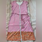 Boden Jersey Knit Print Color Block Dress Size 10L Portugal Office Summer Spring Pink Photo 5