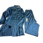 Soft Sensations 2X Pajama Set Womens Blue Gold Trim Sleepwear Loungewear Size XXL Photo 12