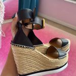 Chloé Glyn Espadrille Wedge Sandal in Black Leather Photo 2